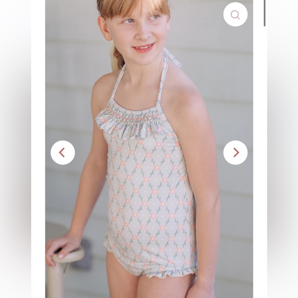 Sun House Children’s Virginia Halter in Dorset Trellis - 10
